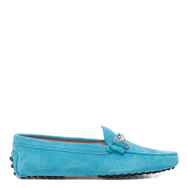 Tod's Turquoise Leather Gomino Driving Loafers