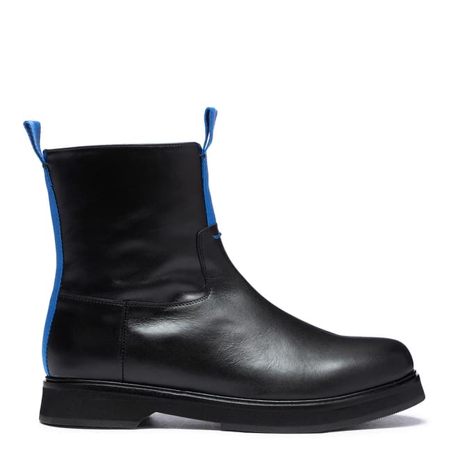 Joseph Black/Blue Tabs Leather Ankle Boots
