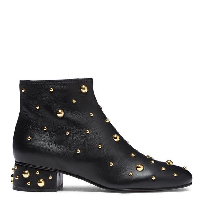 See by Chloe Black Leather Studs Ankle Boot