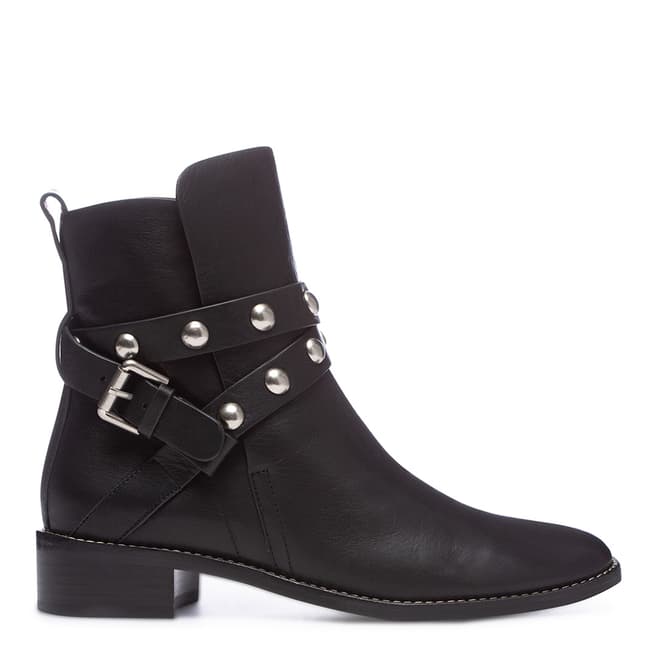 See by Chloe Black Leather Studs Ankle Boot