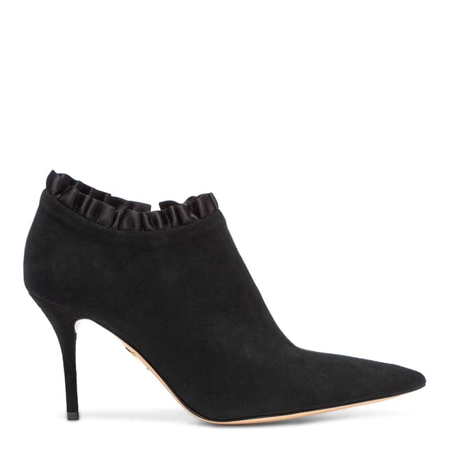 Charlotte Olympia Black Suede Pointed Ankle Boots