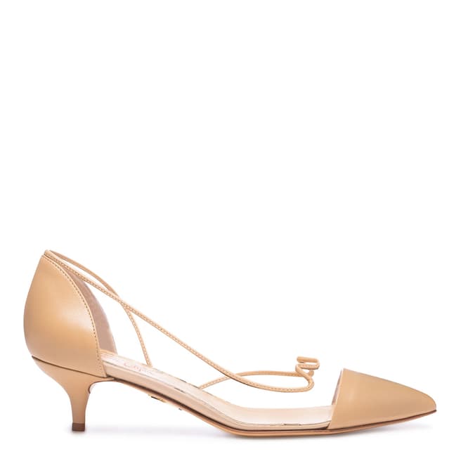 Charlotte Olympia Beige Leather Transparent Court Shoes