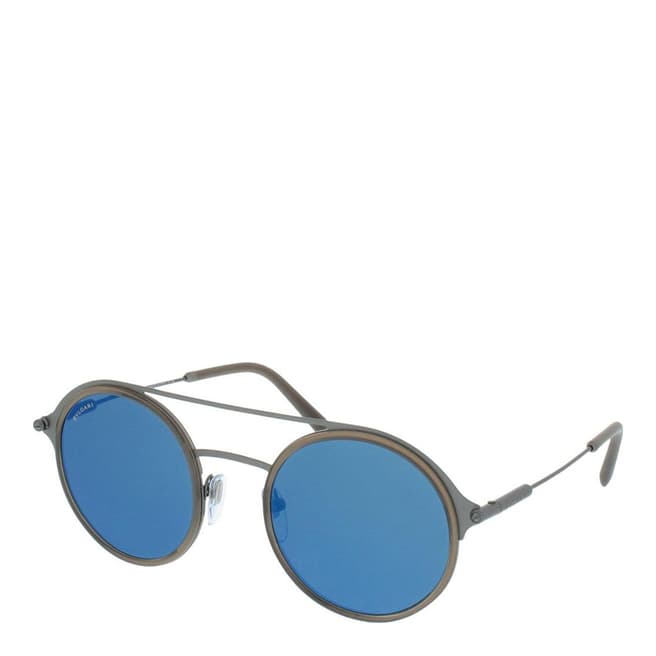 Bvlgari Men's Grey/Blue Bvlgari Sunglasses 50mm