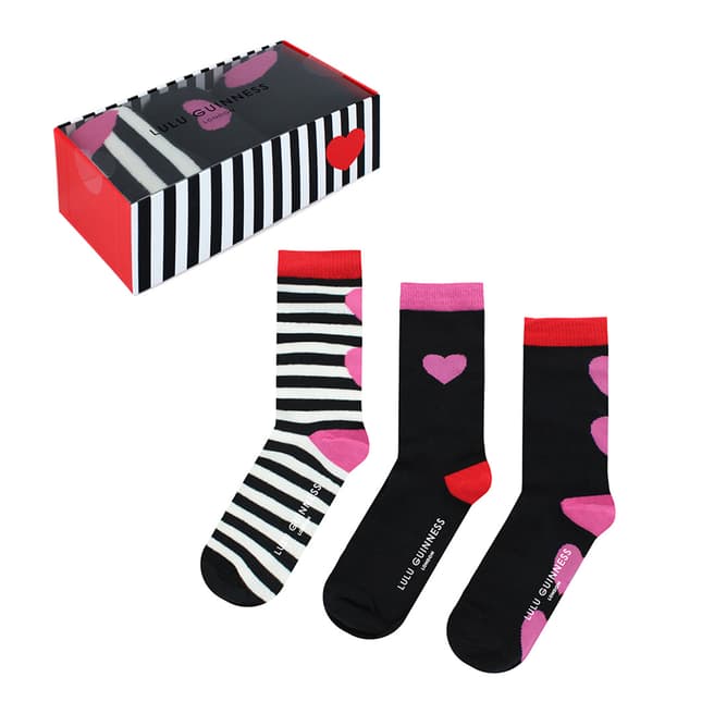 Lulu Guinness Pink/Red/White/Black 3 Pack Gift Box