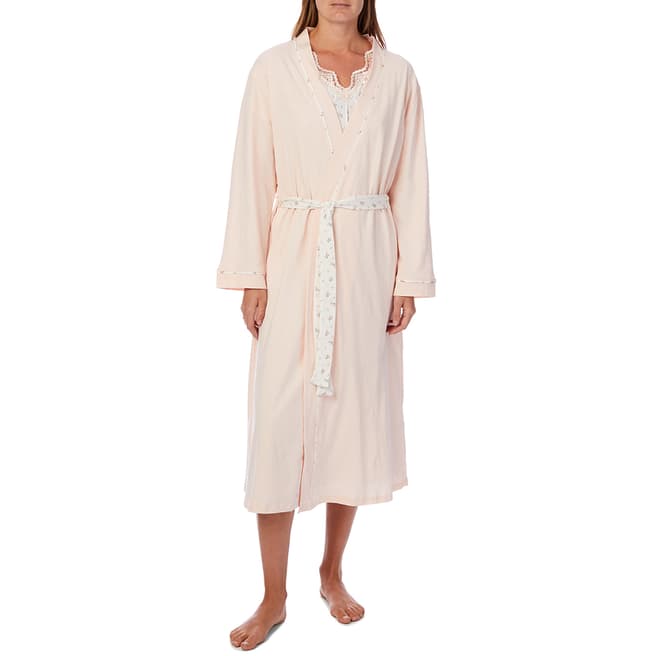 Cottonreal Dittsy Flora Drop/Melon Sleeve Night Dress And Kimono Wrap, 2 Pack Set