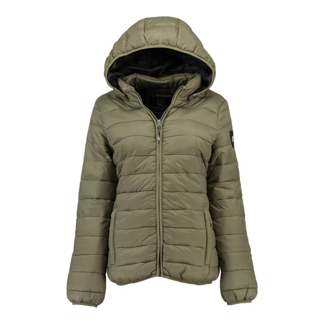 Geographical Norway Grey Areca Hooded Quilted Jacket