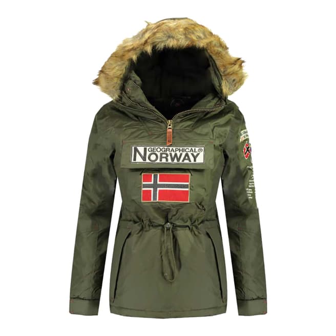Geographical Norway Khaki Bridget Pull Over Parka Jacket