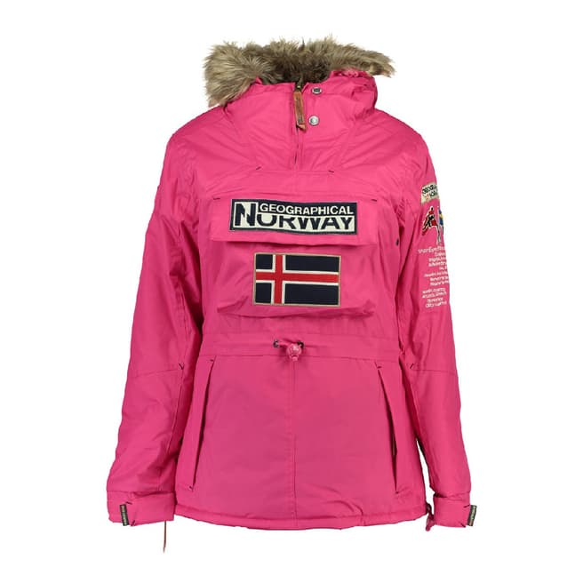 Geographical Norway Pink Pull Over Parka Jacket