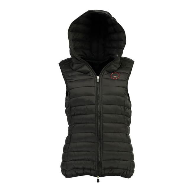 Geographical Norway Black Vafne Hooded Quilted Gilet