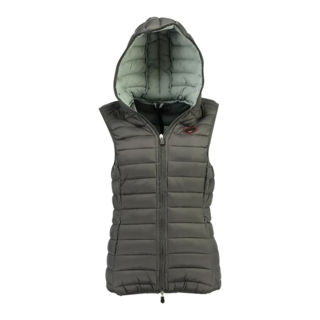 Geographical Norway Grey Vafne Hooded Quilted Gilet