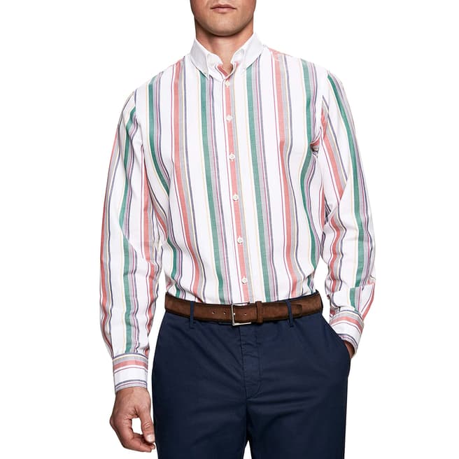 Hackett London White/Multi Stripe Classic Cotton Shirt