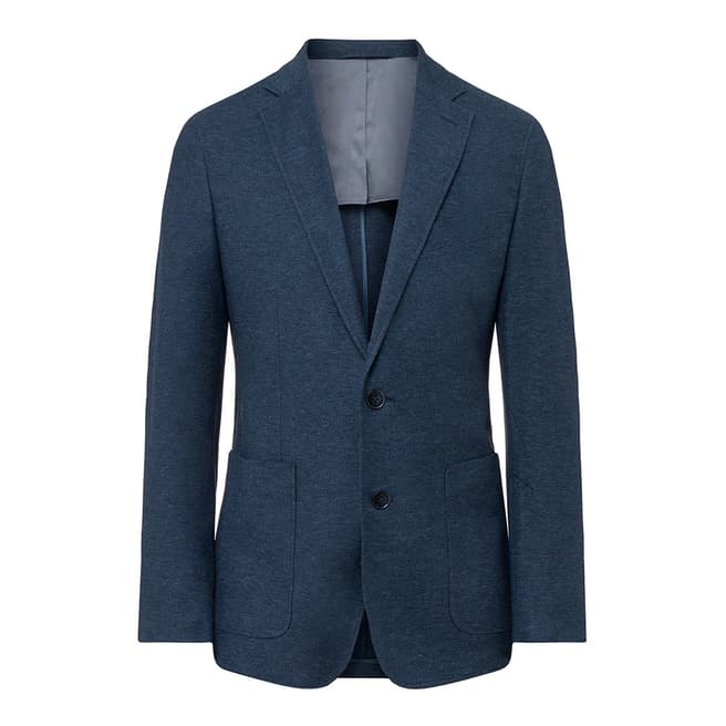 Hackett London Blue Textured Knit Jacket