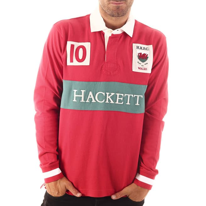 Hackett London Red Wales Rugby Shirt