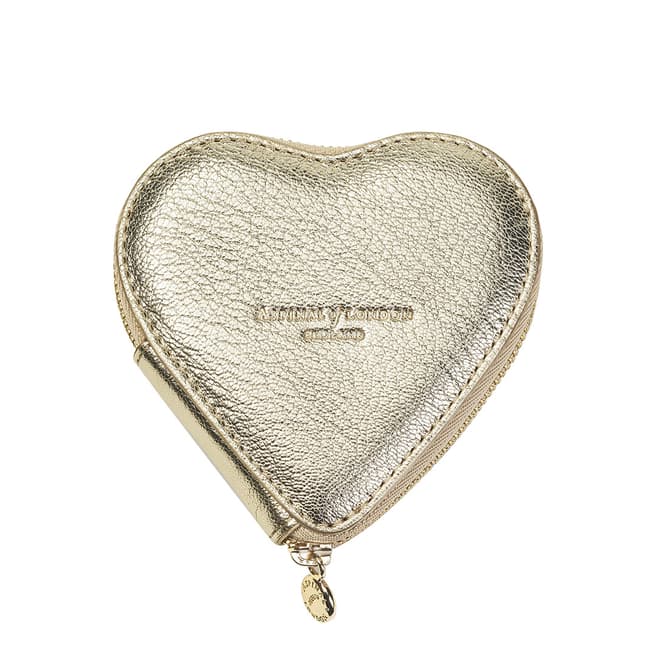 Aspinal of London Gold Pebble Heart Coin Purse