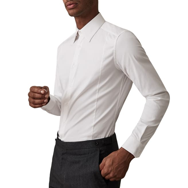 Reiss White Gianni Slim Stretch Shirt
