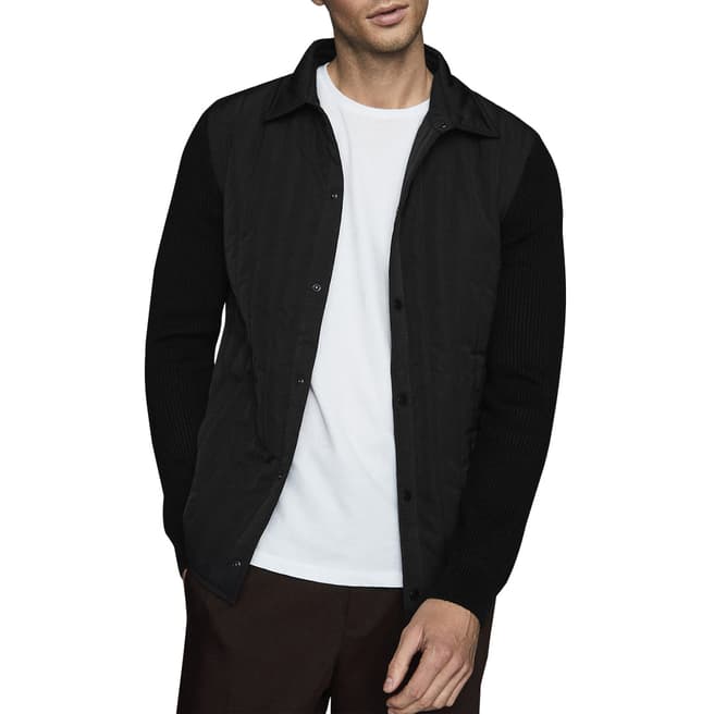 Reiss Black Martinson Quilted Jacket