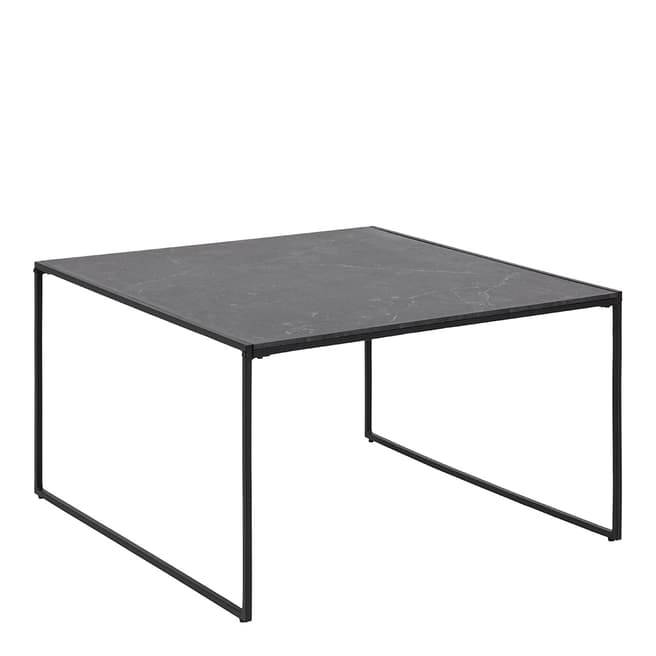 Scandi Luxe Infinity Square Coffee Table Marble Effect, Black