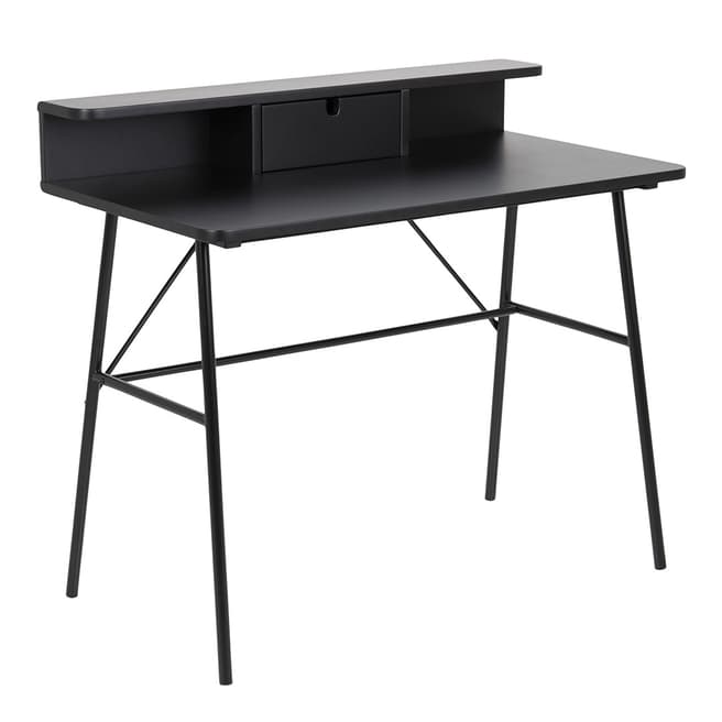 Scandi Luxe Pascal Wooden Desk Matt Black And Black Frame
