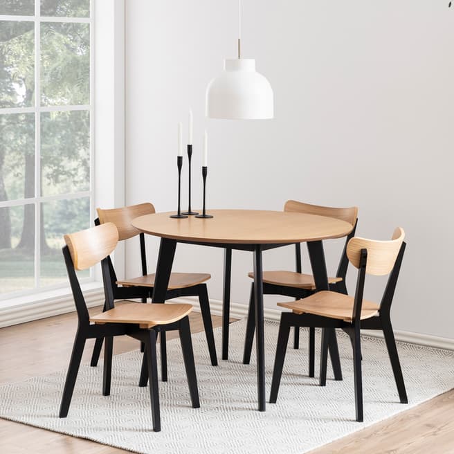 Scandi Luxe Roxby Dining Table Black Stained Oak & Black