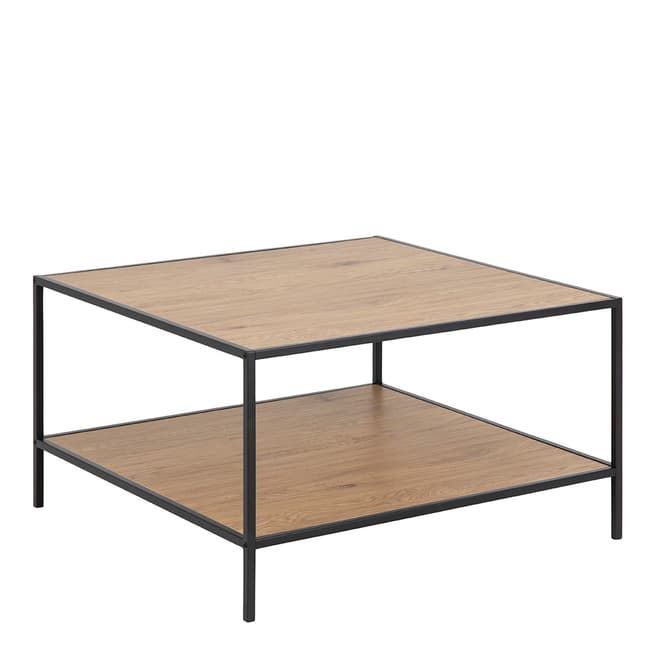 Scandi Luxe Seaford Square Coffee Table With Shelf, Oak