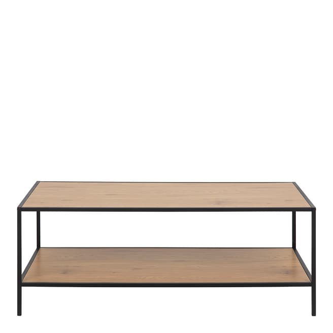 Scandi Luxe Seaford Rectangle Coffee Table With Shelf, Oak