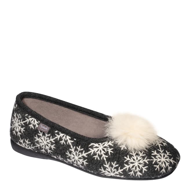 Scholl Anthracite Snowy Slippers