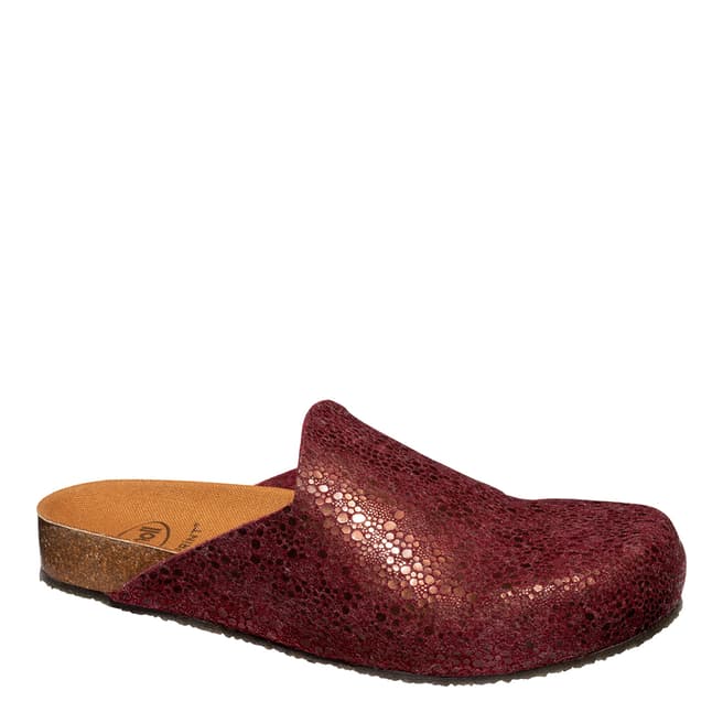 Scholl Burgundy Greeny Bubble Slippers