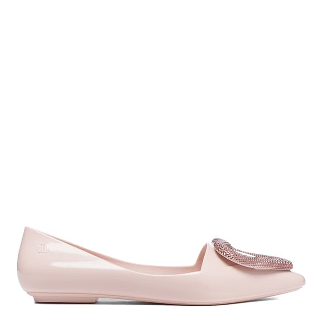 Melissa Pink Pointy Heart Flat Shoes