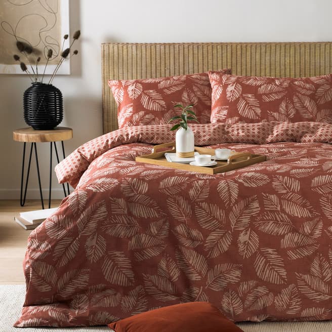 Furn Japandi Double Duvet Cover Set, Red Clay