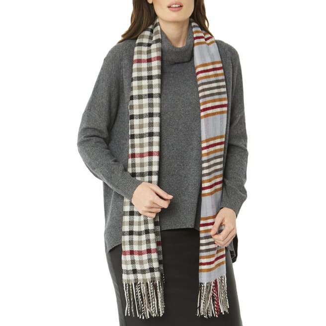 JayLey Collection Grey Check Cashmere Blend Scarf