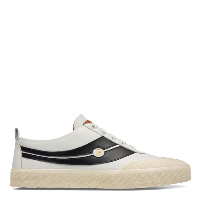 BALLY White Leather Super Smash Sneakers