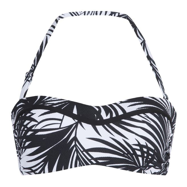 LingaDore Black/White Palm Print Eivi Bandeau Bikini Top