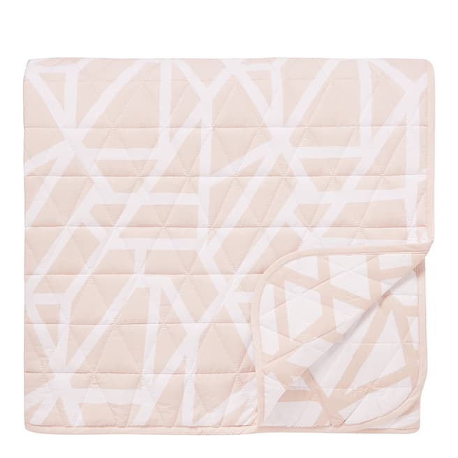 DKNY Modern Geo Quilted Throw, Blush