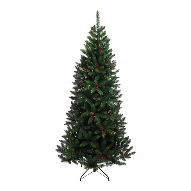 Festive Winchester Pine Tree With Berry & Cone, 180cm