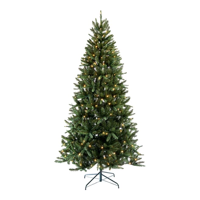 Festive Pre-Lit Green Rockingham Pine Tree, 180cm