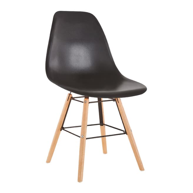 Maison Montaigne Set of 4 Scandinave Chairs, Black