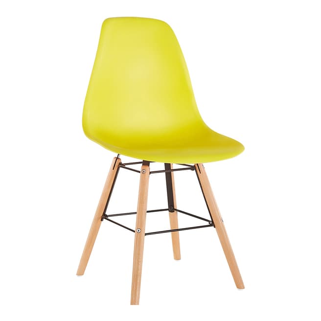 Maison Montaigne Set of 4 Scandinave Chairs, Yellow
