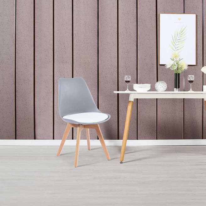 Maison Montaigne Set of 4 Smoobi Chairs Grey & White