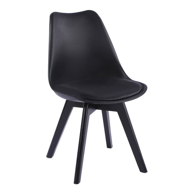 Maison Montaigne Set of 4 Smoocolor Chairs, Black