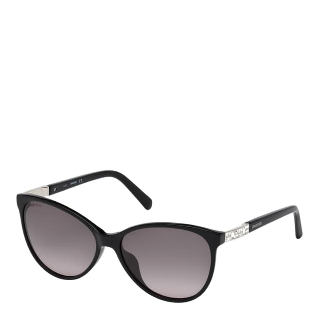 SWAROVSKI Women's Black/Silver Swarovski Sunglasses 58mm