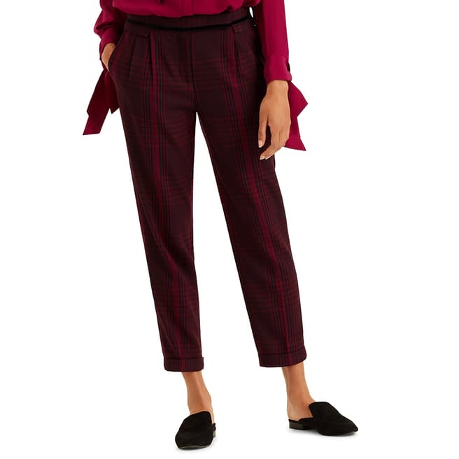 Amanda Wakeley Red Novelty Peg Wool Trouser