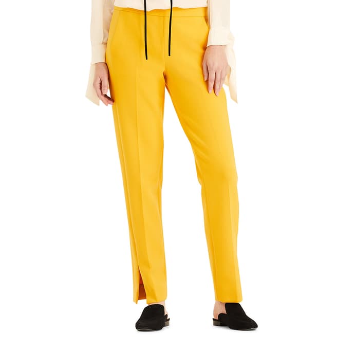 Amanda Wakeley Yellow Sculpted Peg Stretch Trousers