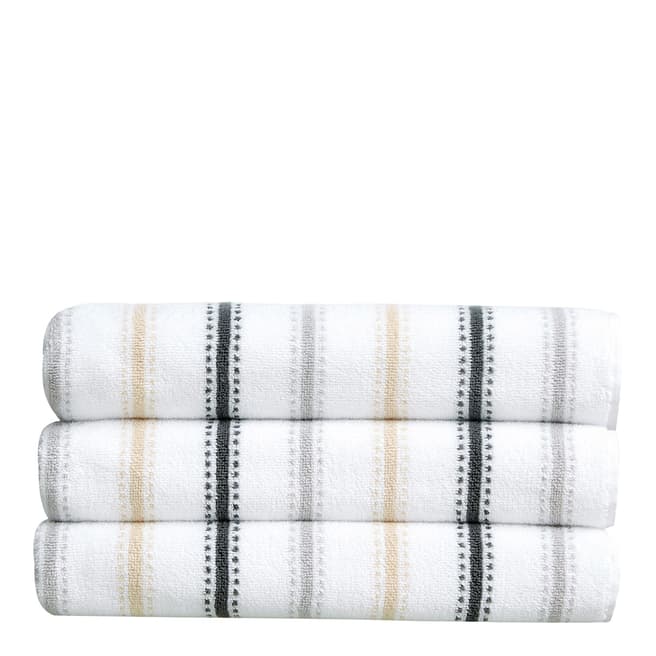 Christy Vibe Stripe Pair of Hand Towels, Grey