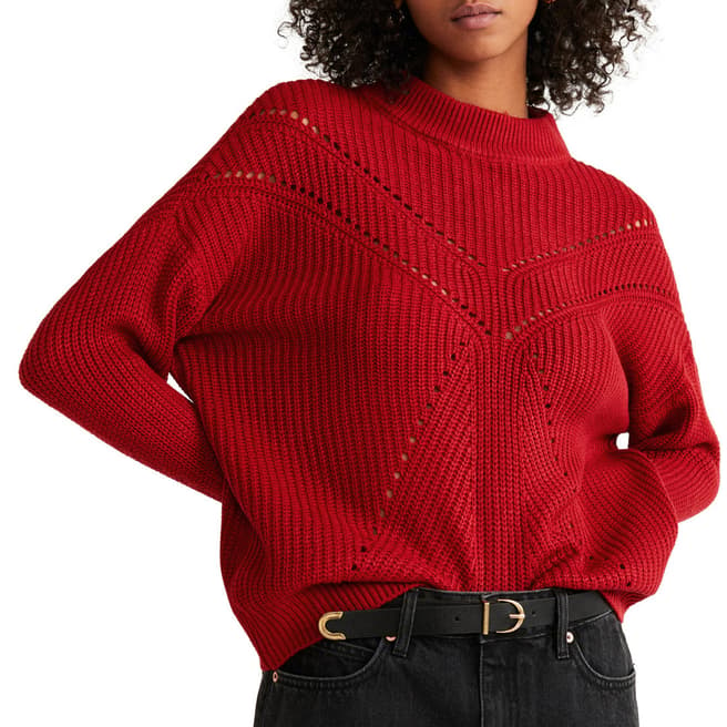 Mango Red Contrasting Knit