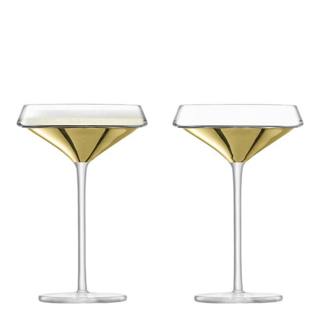 LSA Space Champagne/Cocktail Glass 240ml Gold x 2