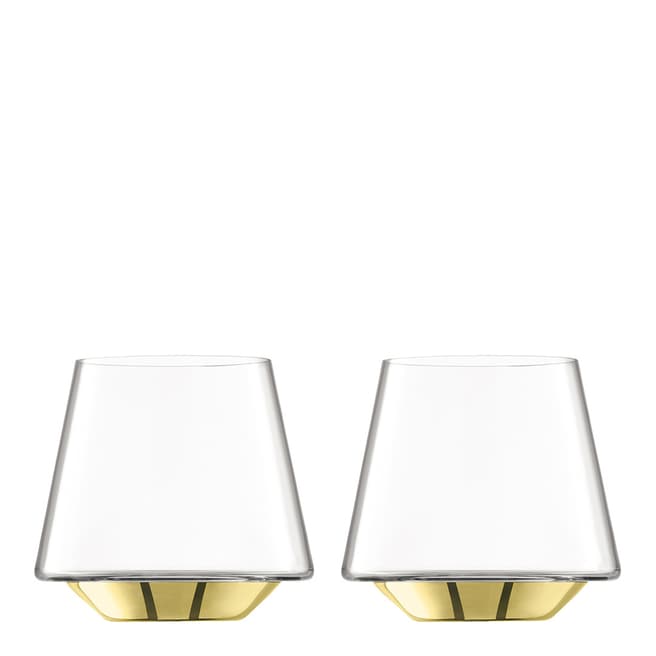 LSA Set of 2 Gold Space Water/Wine Glasses, 430ml