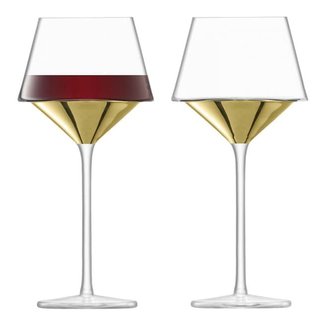 LSA Space Wine Glass 350ml Gold x 2