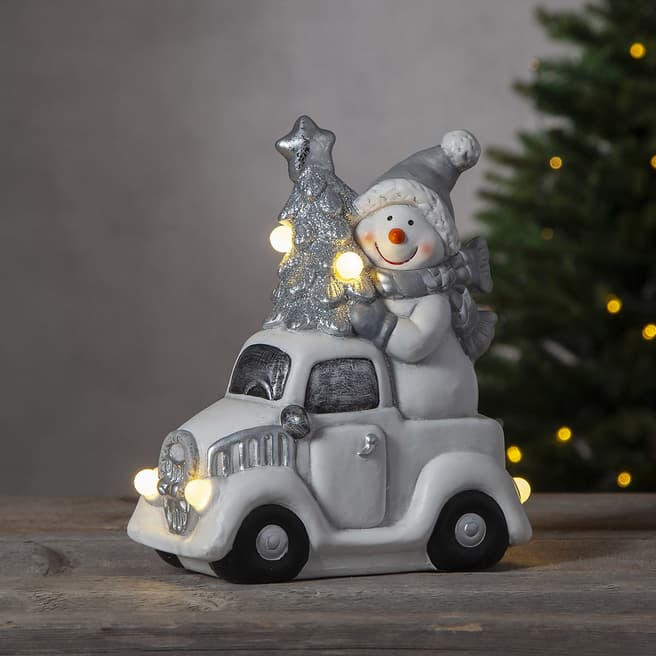 Christmas Magic Snowman in Car Figure 23.5cm