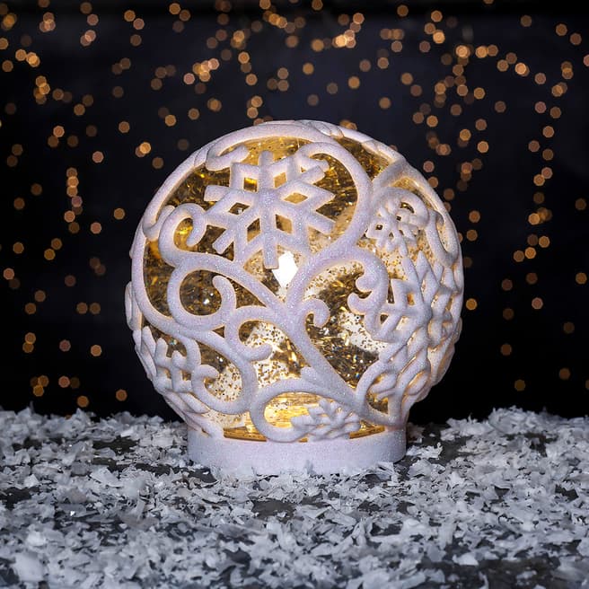 Christmas Magic White Frost Sphere Table Decoration