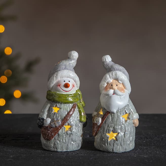 Christmas Magic Snowman/Santa Figurine Friends 15cm